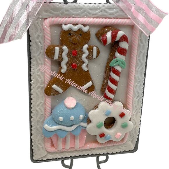 Christmas Cookies Ornament Pastel Pink Green Blue Christmas Cookie Sheet NEW - Picture 2 of 3